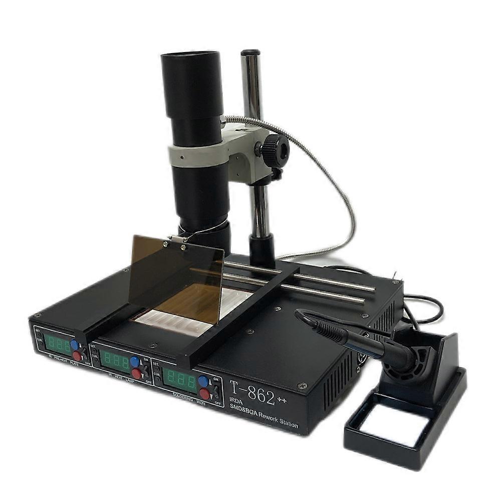 Puhui T-862++ 800w Infrared Bga Rework Station Soldering Welder Phone Motherboard Repair Desoldering Hine With Solder Iron