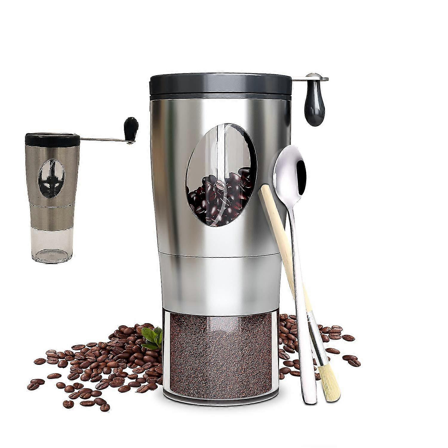 Foldable Handle Manual Coffee Grinder, Portable Cone Burr Coffee Grinder