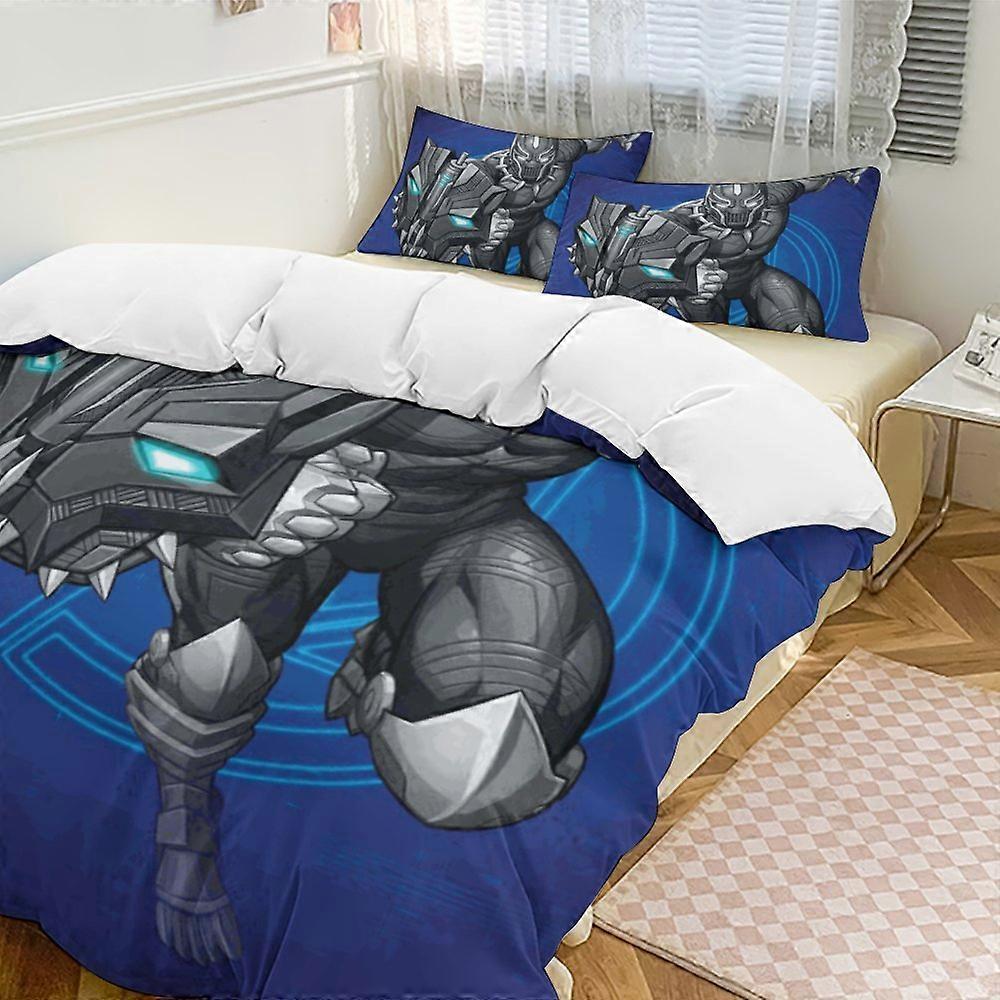 c318 Black Panther Sängkläder Täcken, 3-delat sängkläder Set Mjukt varmt sängset med 1 påslakan och 2 örngott för sovrum hela säsongen hno318