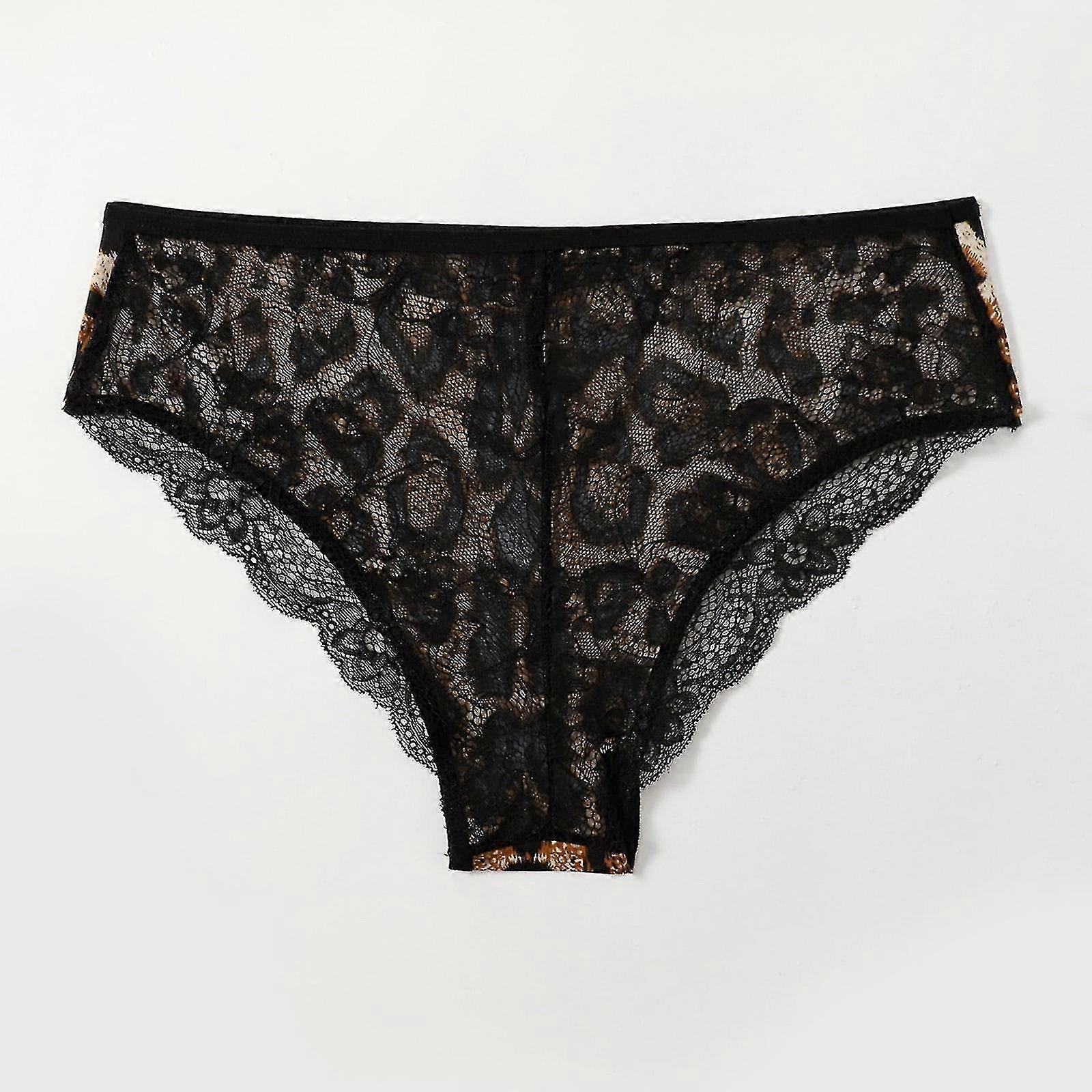 Mujer Leopard Encaje Lencería G-string Calzoncillos Ropa interior Bragas T String Tangas
