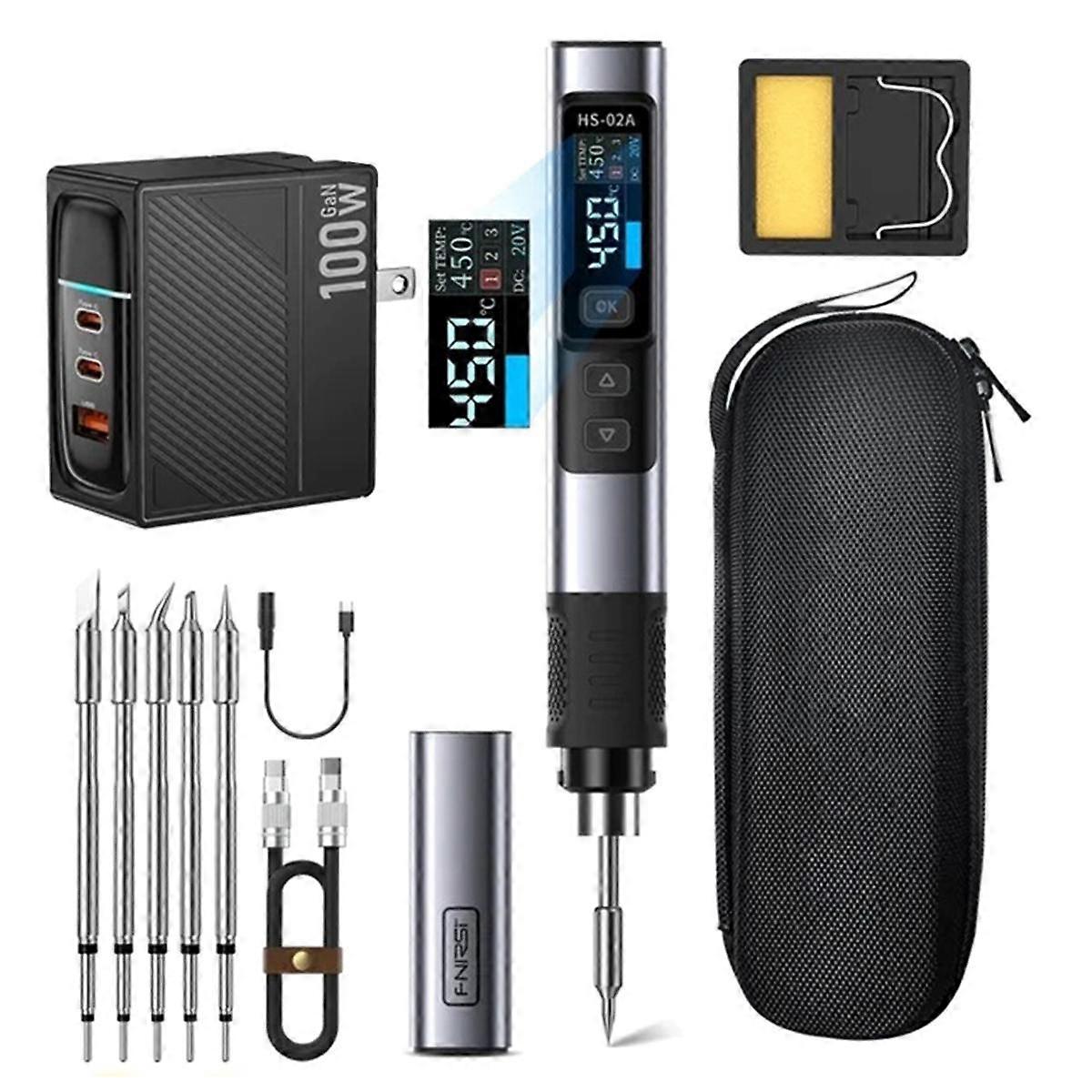 -02A Smart Electric Soldering Iron PD 90W Adjustable Constant Temperature Fast Heat Portable Solde