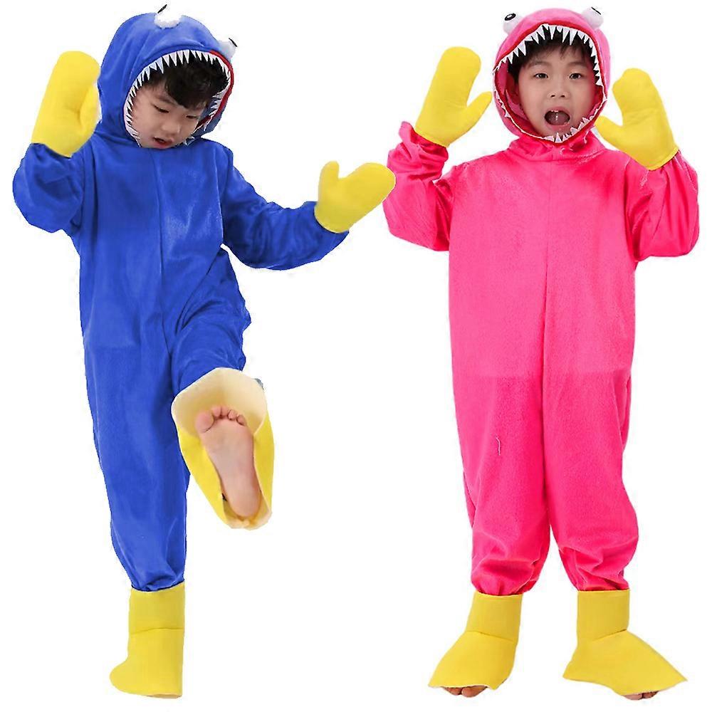 الأزرق الأحمر الوحش الأطفال تأثيري زي لعبة شخصية أفخم الرعب مخيف هدية لينة للأطفال هالوين حزب مقنعين بذلة