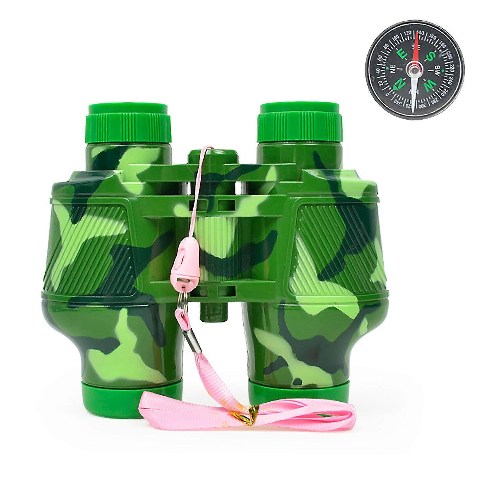 Children Toy Telescope + Compass Set Plastic Binoculars Compass Field Exercises