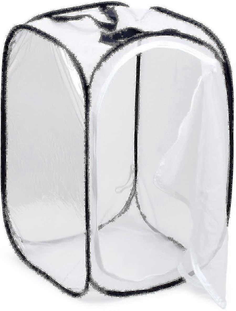 HHCX- طوي الحشرات قفص فراشة الموئل قفص الشتلات حاضنة شفافة (60 × 60 × 90 سم) (أسود)