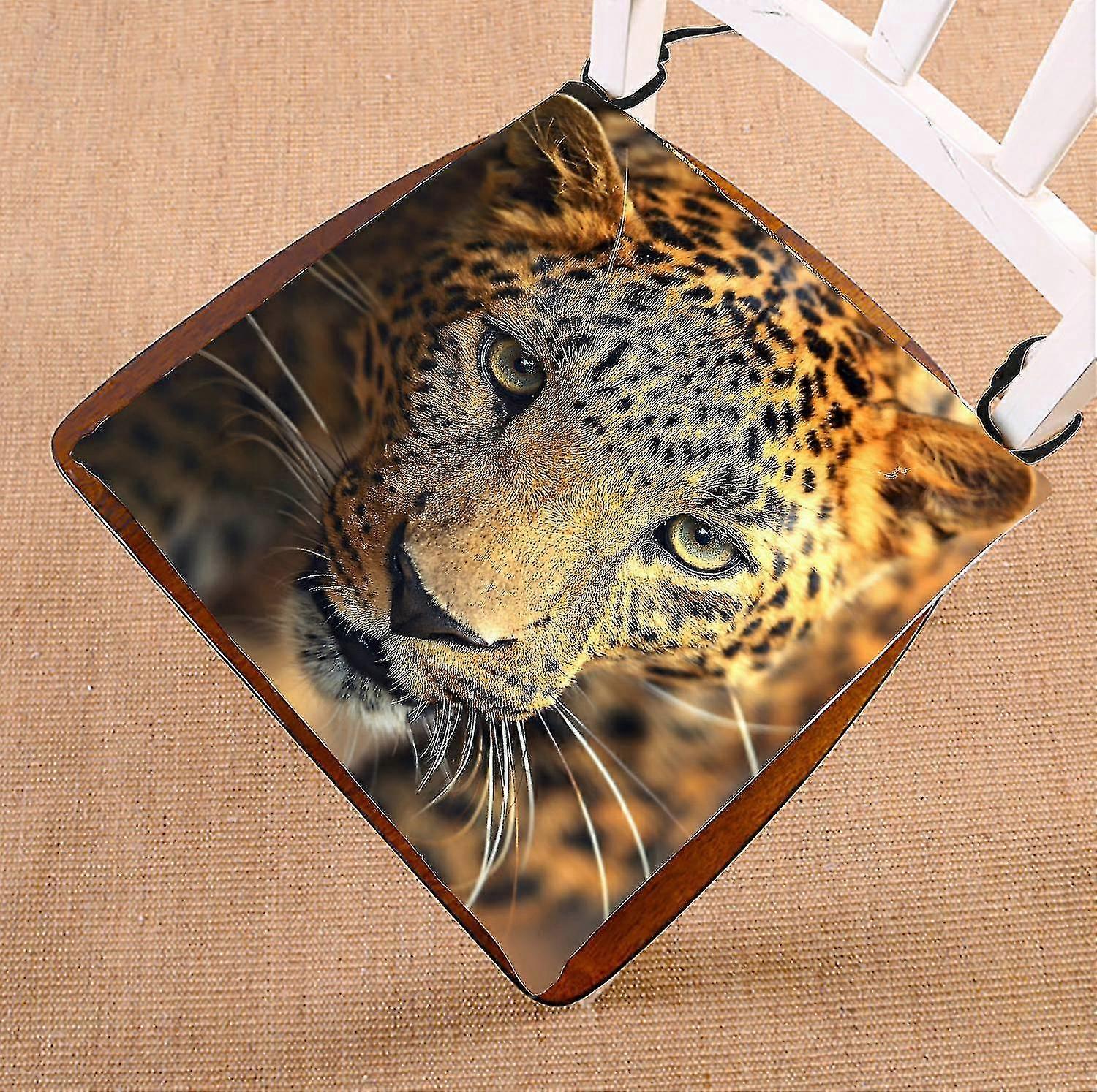 Leopard Portrait Seat Pad Chair Pads Seat Cushion 45x45 Cm