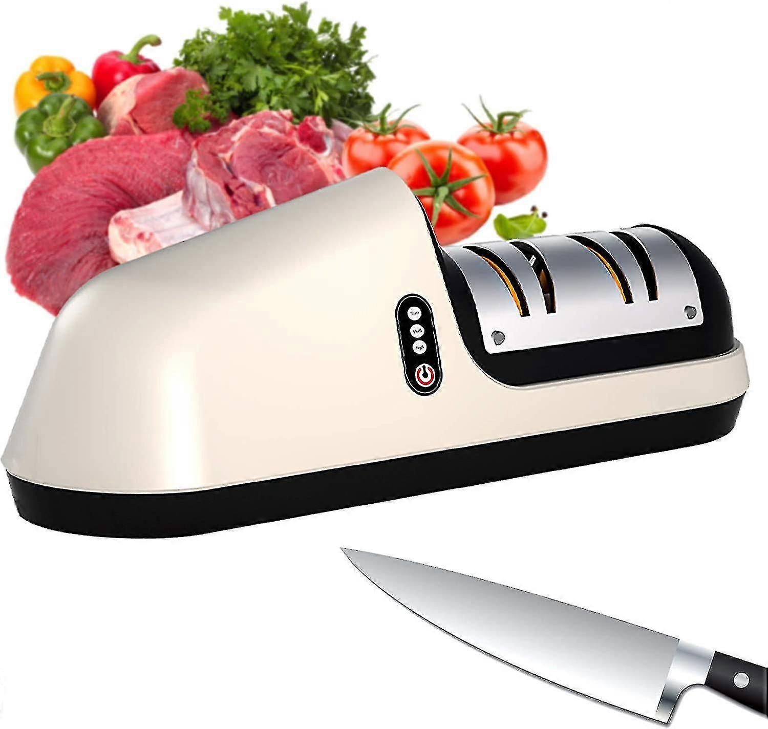 Electric Knife Sharpener, Multifunctional Electric Knife Scissor Sharpener For Home With Bevel Crude Fine Wide Notch