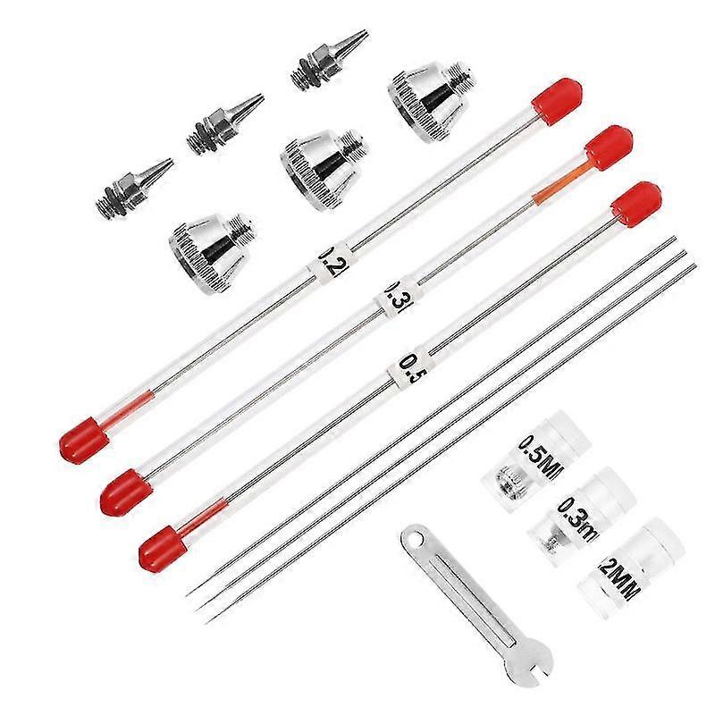 10pcs/set Airbrush Replacement Part Nozzle Needle Wrench For Sprayer