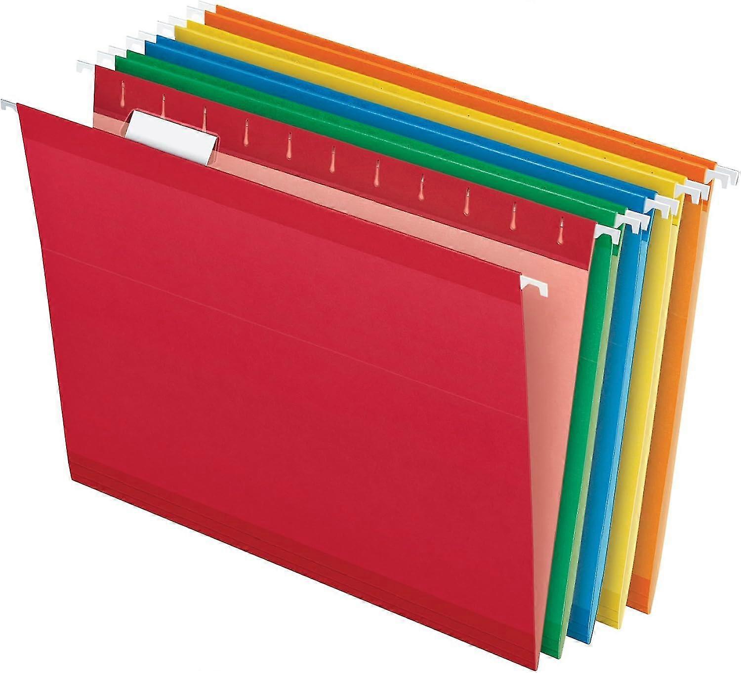 Reinforced Hanging Folders, Letter Size, Assorted Colors Tabs and Inserts