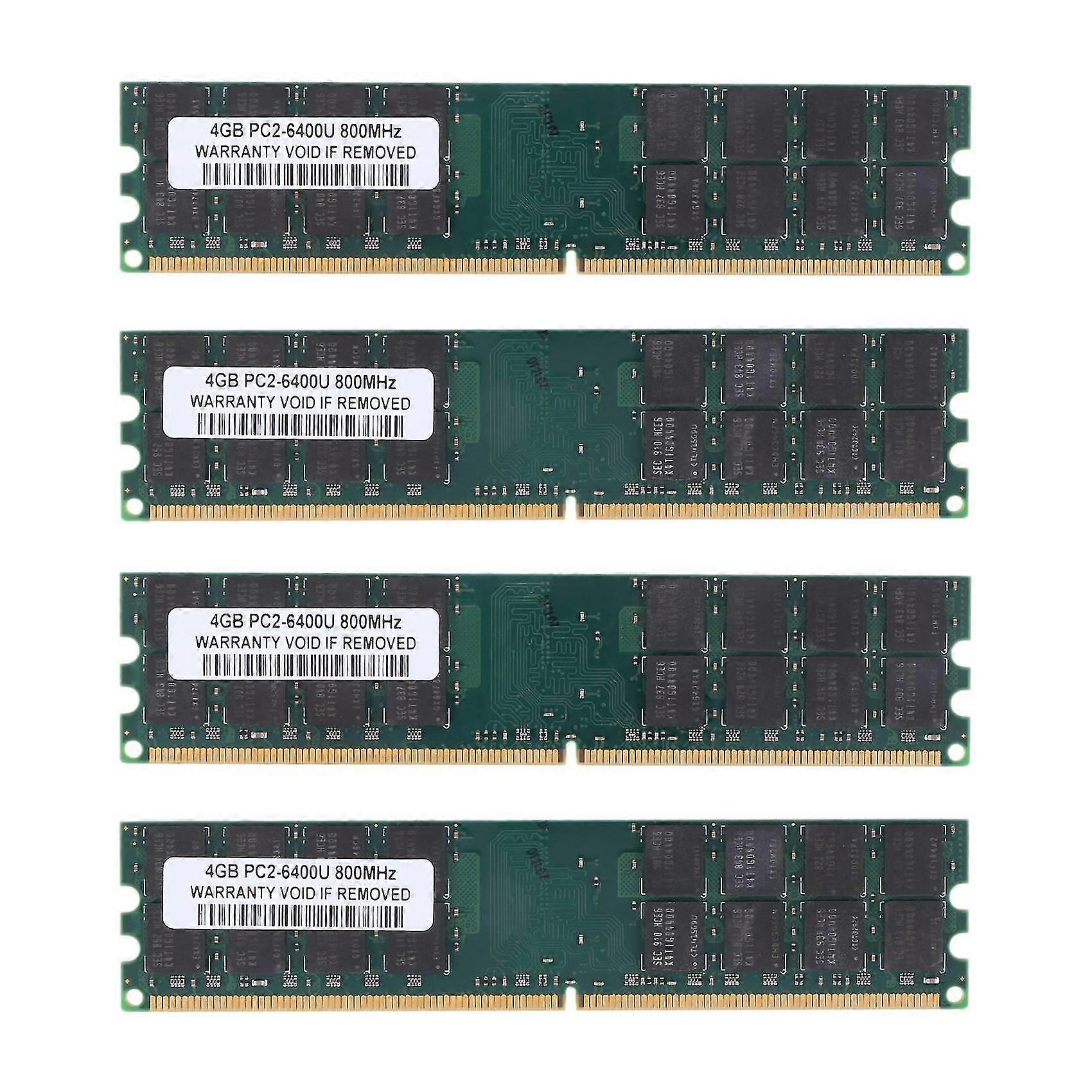 4pcs 4g Memory Ram Ddr2 Pc2-6400 800mhz Desktop Non-ecc Dimm 240 Pin For Amd