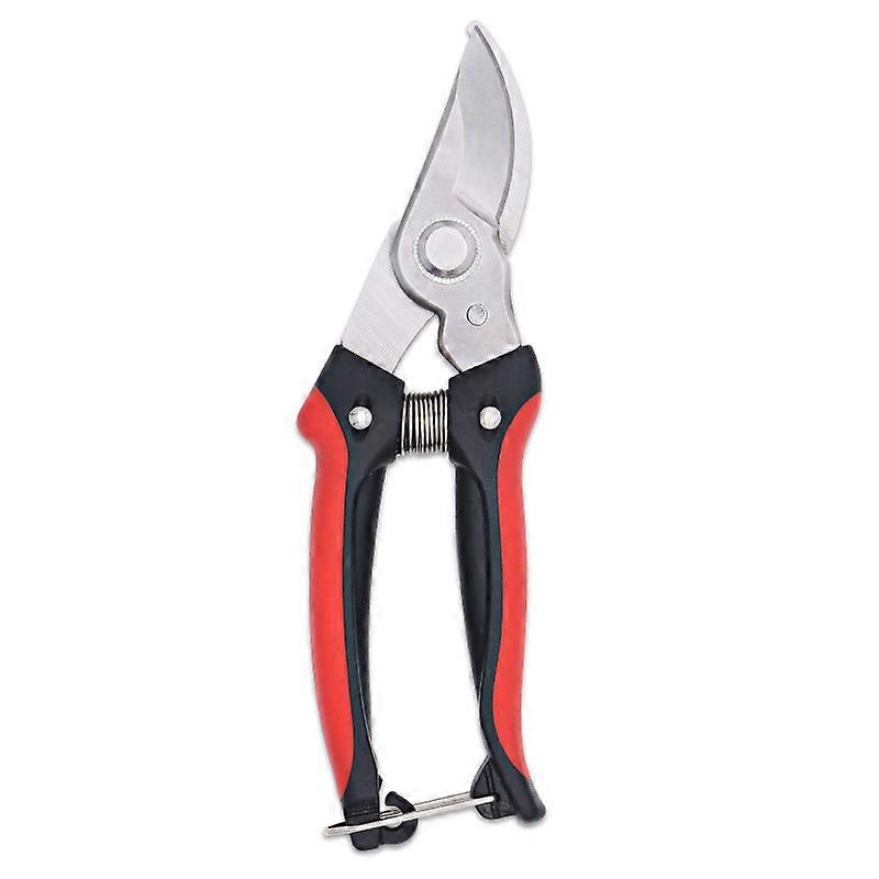 Professional Carbon Steel Alloy Pruning Scissors, High Quality Sharp Blade Scissors - Black + Red, 19cm