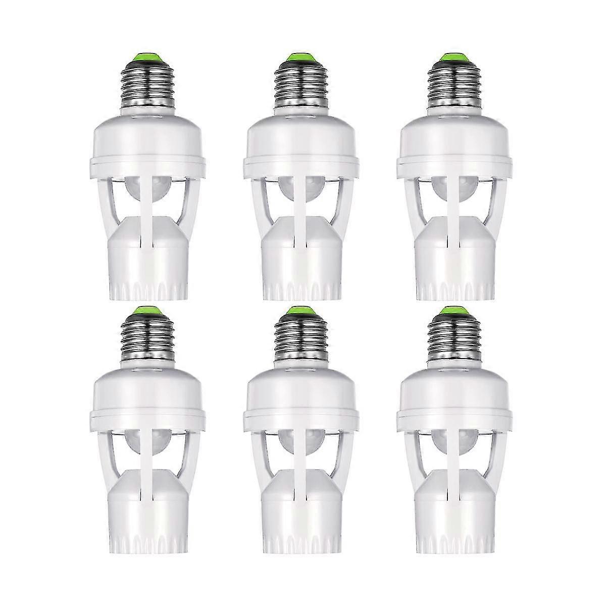6 Pieces Motion Sensor Light Socket Smart Screw In Light Bulb Outlet Compatible With E27 Light Bulb