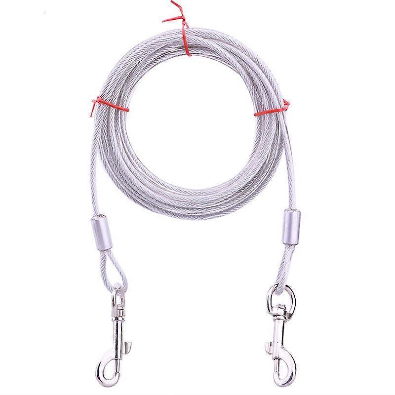 MIMIGO 3/5/10m Dog Tie Out Cable for Dogs Up to 60kg, Steel Wire Dog Leash Cable with Stainless Dual Fix Buckle, Lightweight and Durable, Dog Chains O