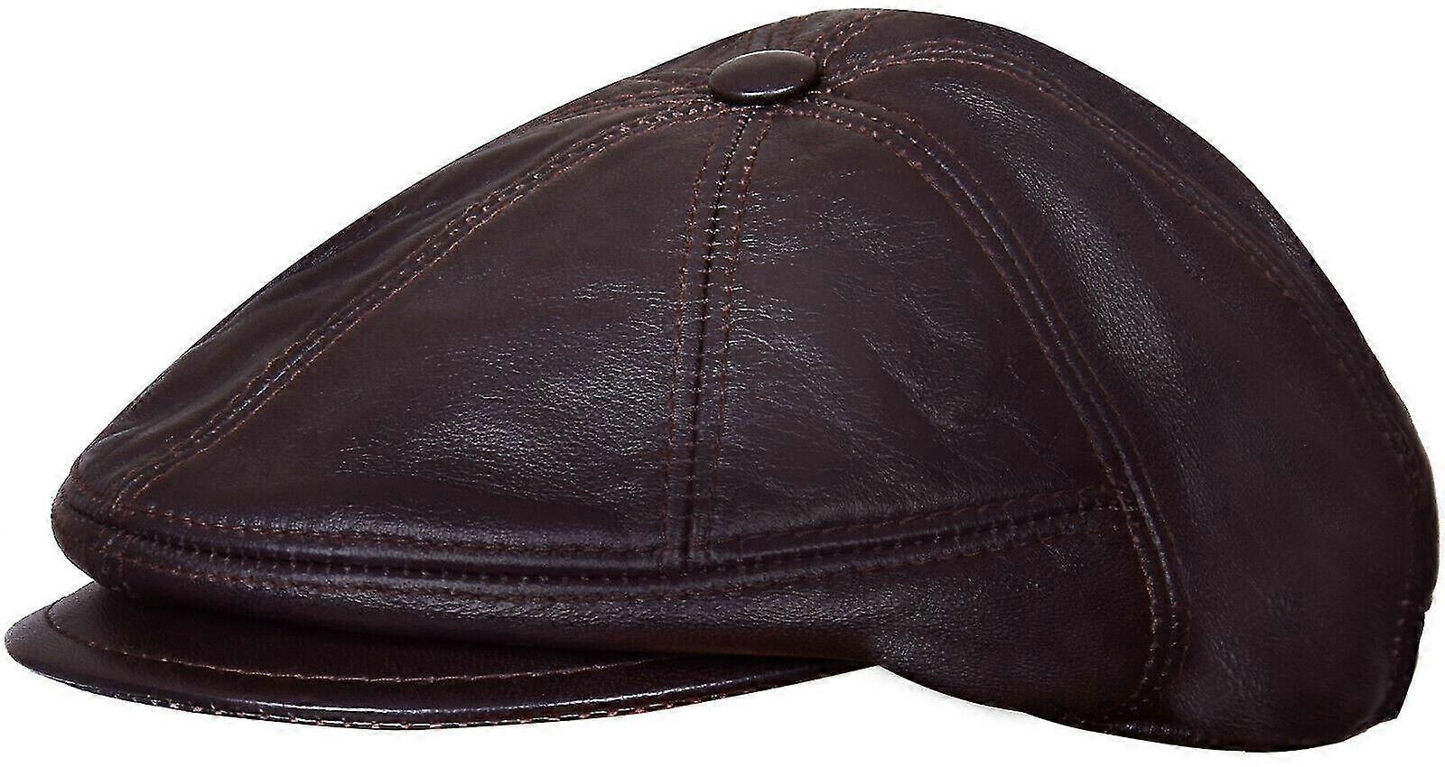 Peaky Blinders Brown Leather Gatsby Cap Hat