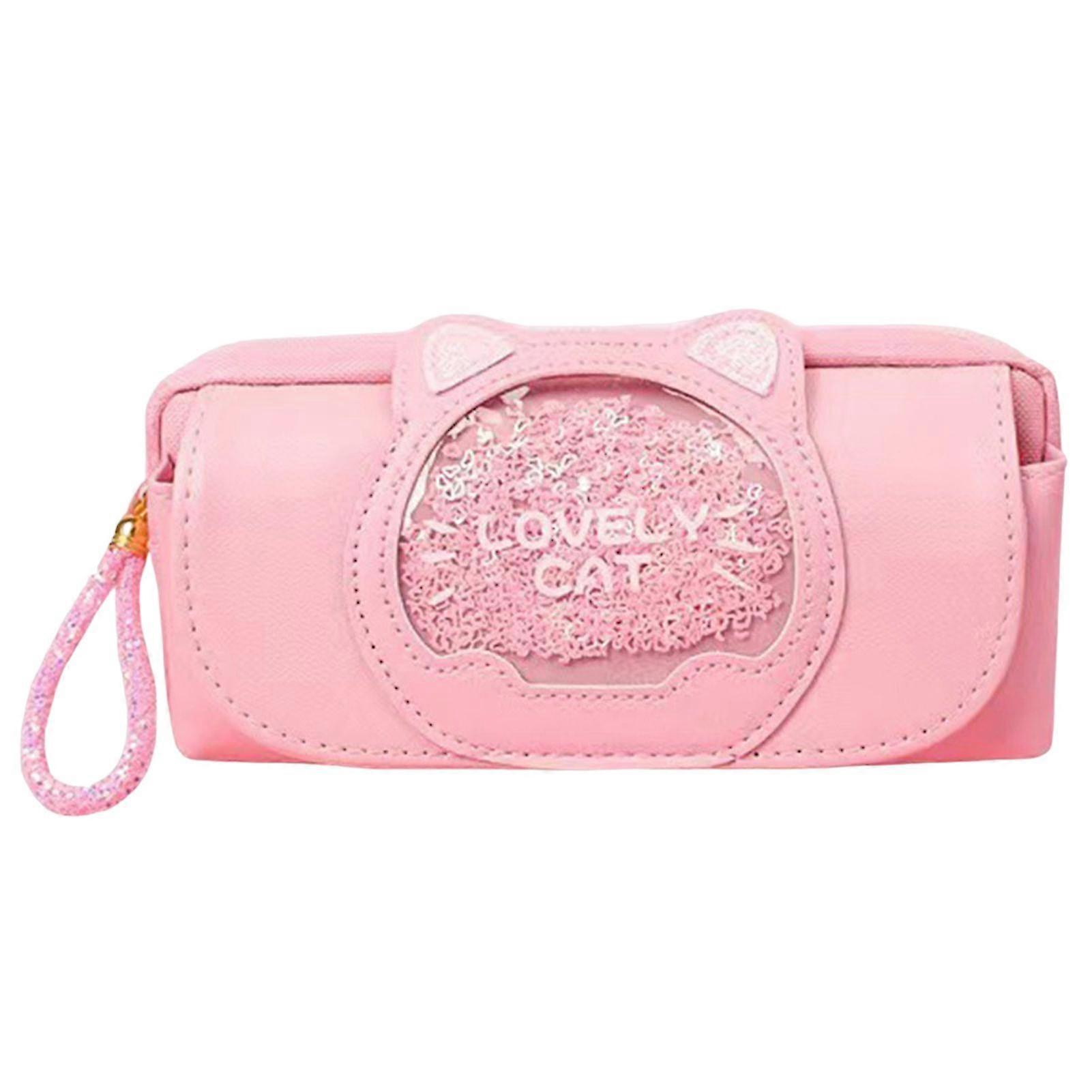 Girls\' Cartoon Quicksand Pen Bag Multi-function Large-capacity Stationery Box For Primary School Students