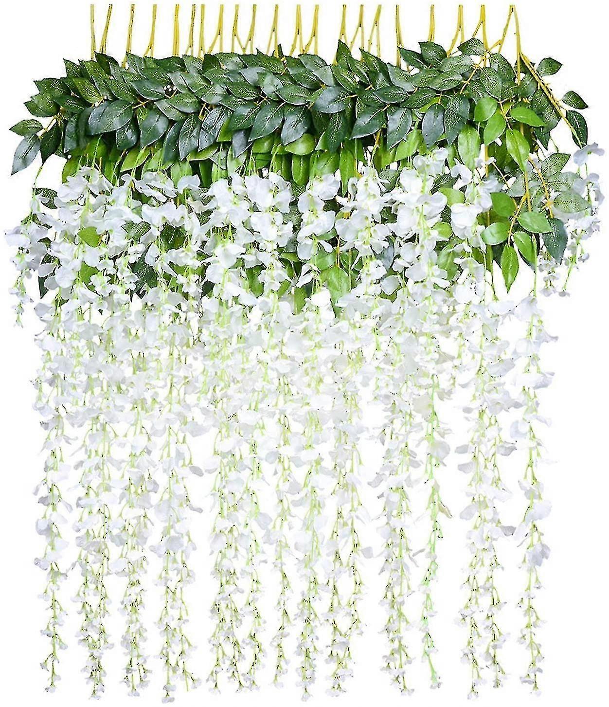 Artificial Flowers, Artificial Wisteria, Home Decoration, Each Strand Is 110cm Long, Made Of Silk (white) A yu