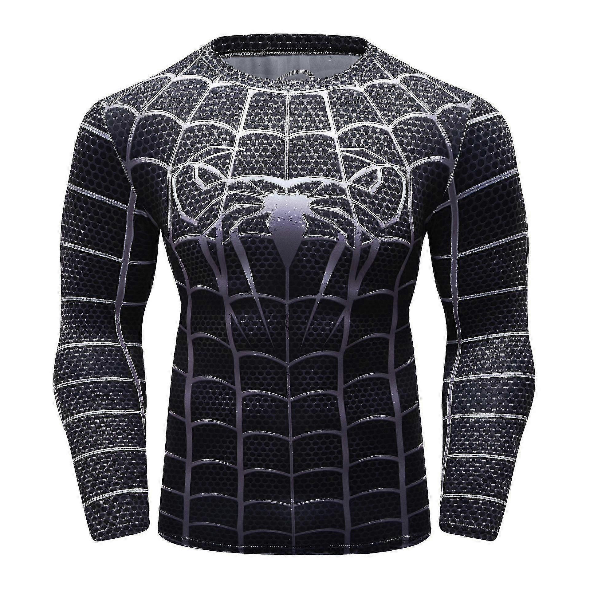 3d Spider-man Printed Tight Quick-drying Short-sleeved T-shirt