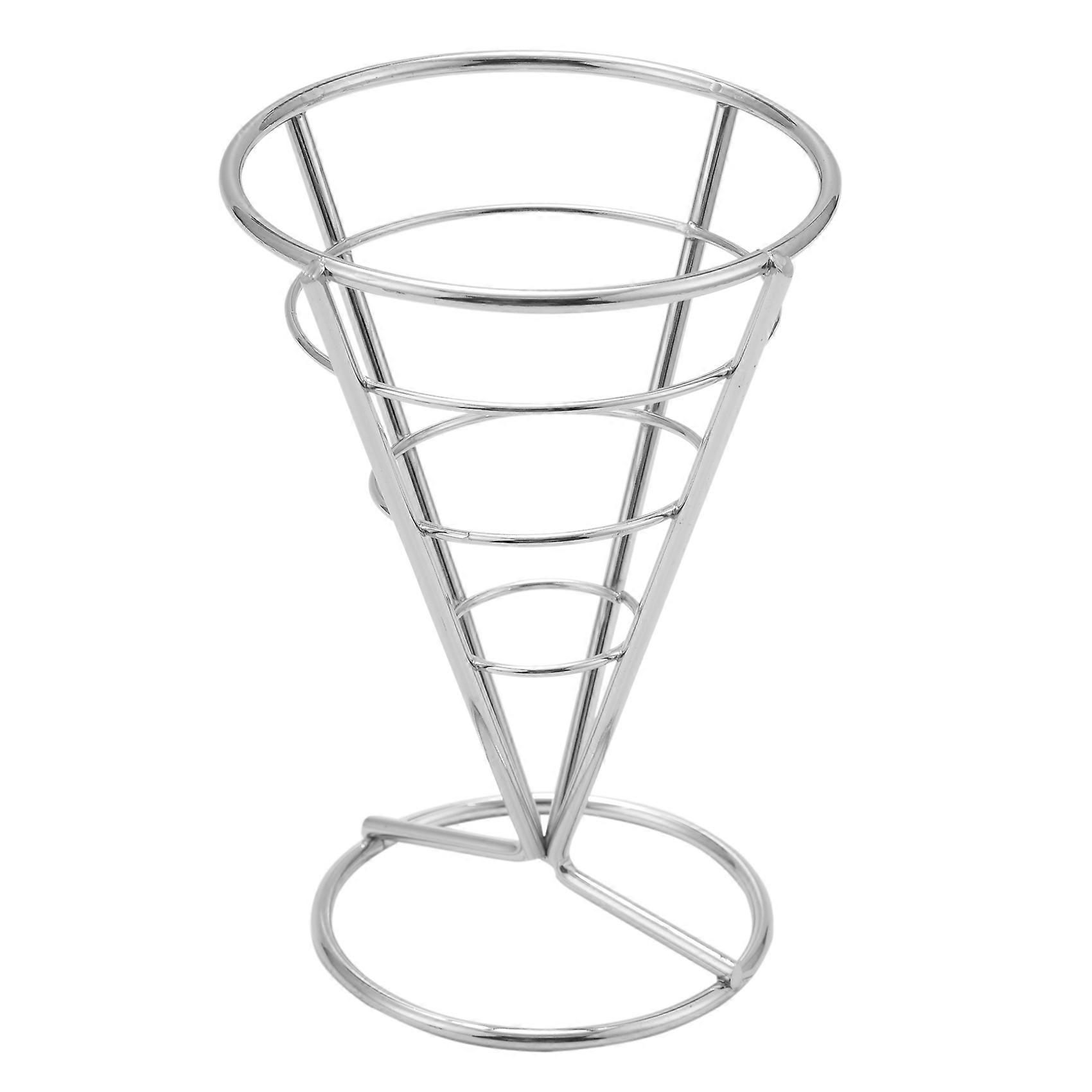 4 Pcs French Fries Stand Cone Basket Fry Holder with Dip Dishe Cone Fried Chicken Display Rack Food