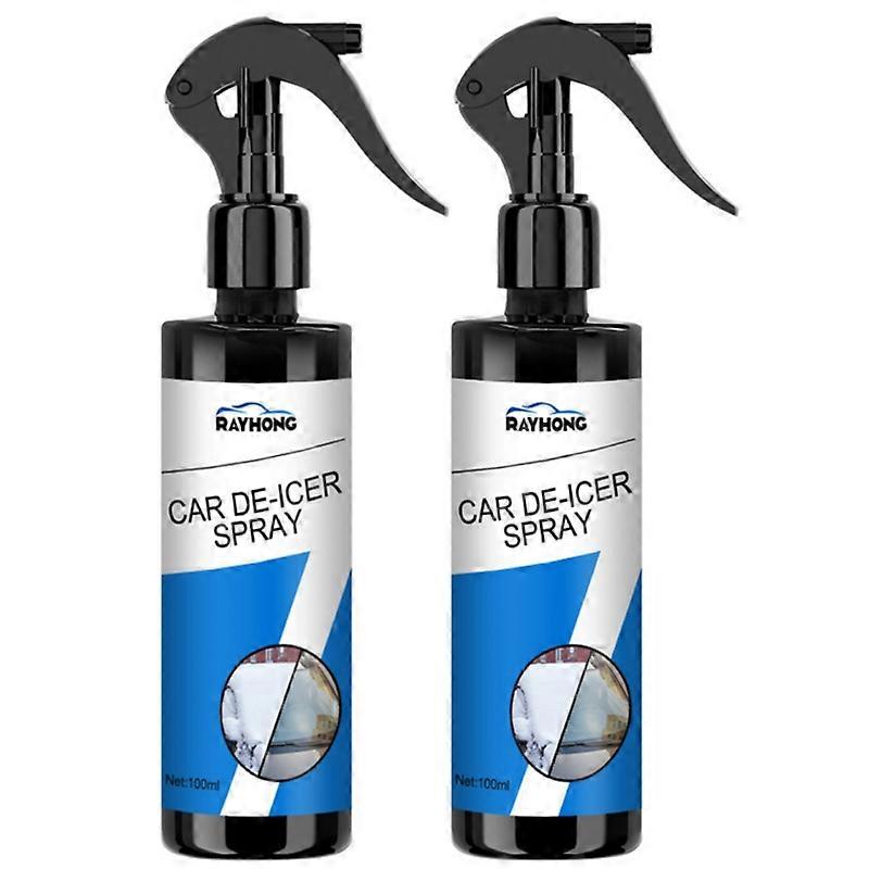 2pcs Fast Acting Car Windshield Deicer Ice Remover Agent Spray Easy Winter Solution
