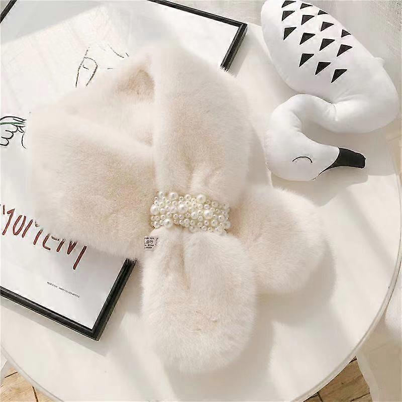 Plush Scarf Neck Warmer Knitting Wool Soft Warm Peach Heart Cross Scarves