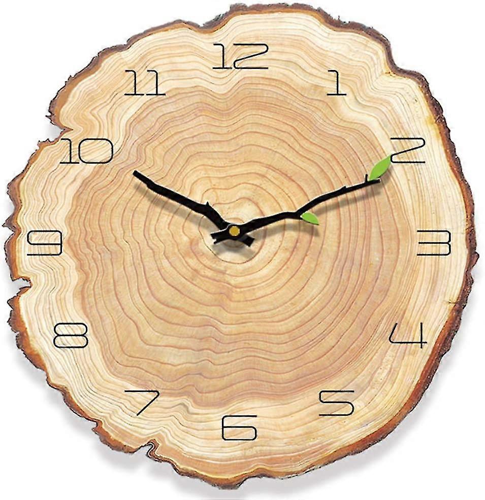 Leise Vintage-Wanduhr, Holz-Wanduhr, Küchen-Wanduhr, Retro-Vintage-Wanduhr  für Zuhause, Wohnzimmer, Küche, 28 x 30 cm