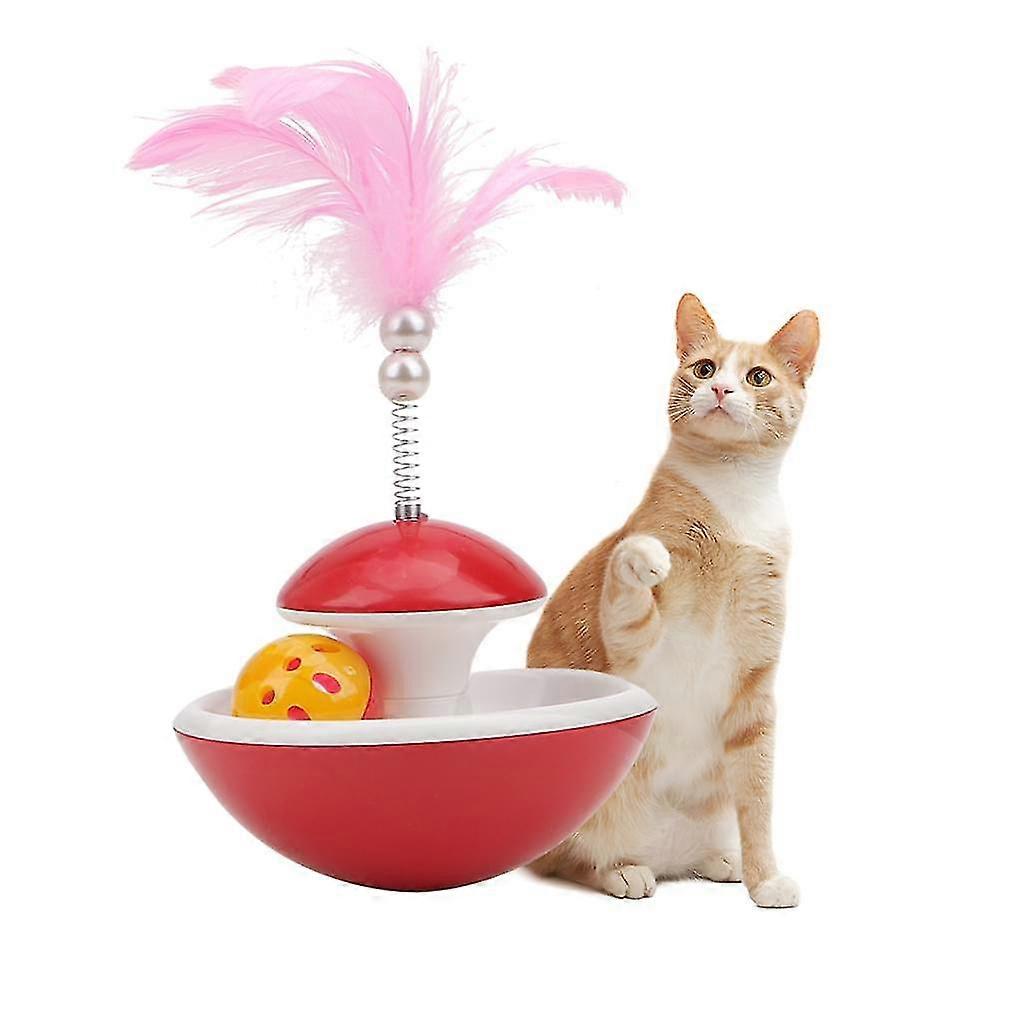 ローリングタンブラー猫のおもちゃ、インタラクティブフェザーボール、ペットエンターテイメント