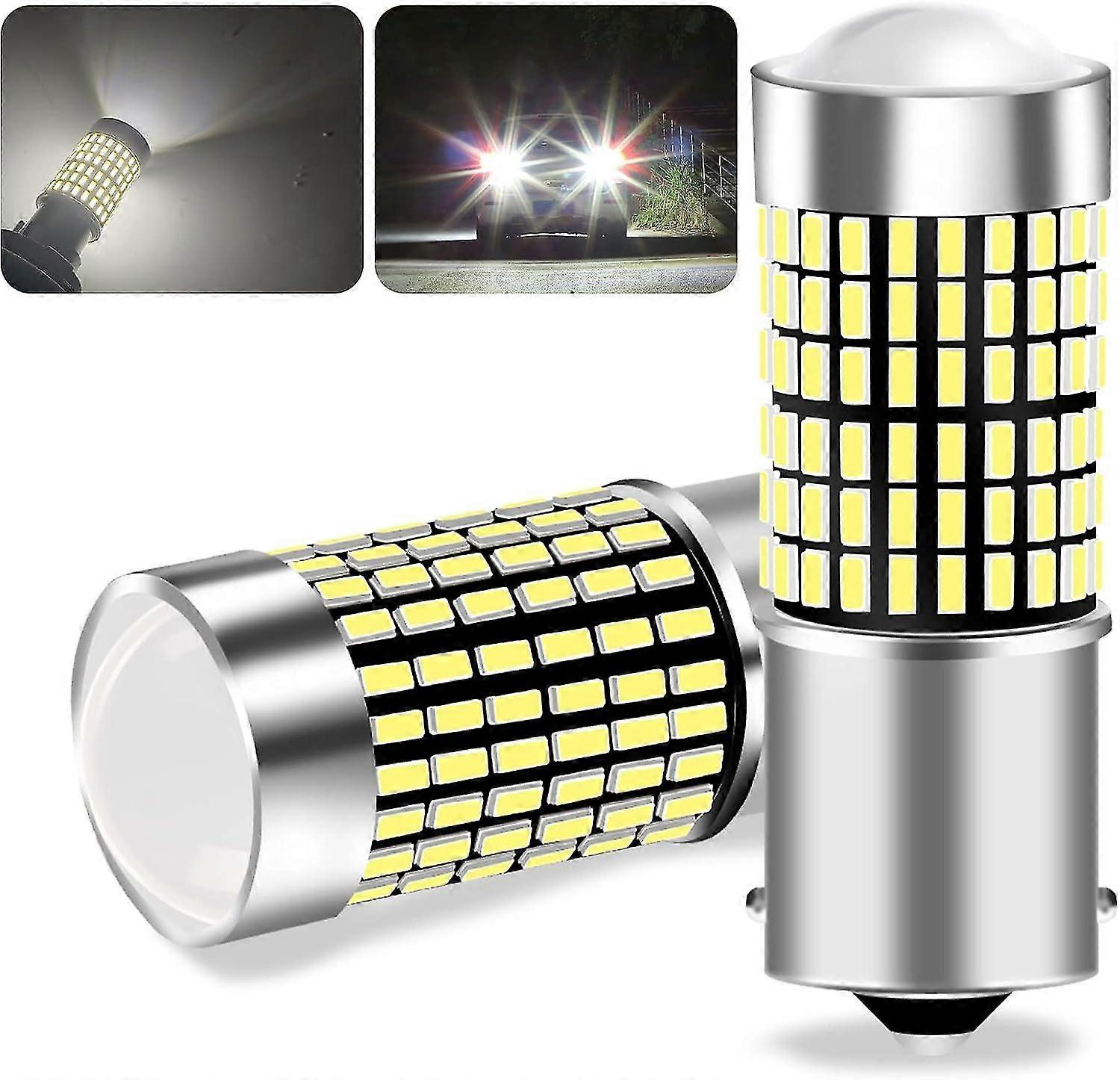 Siefrewd 2x 6V 1156 BA15S P21W LED Bulbs – 30SMD 6000K White, 800lm, Backup Reverse DRL Light