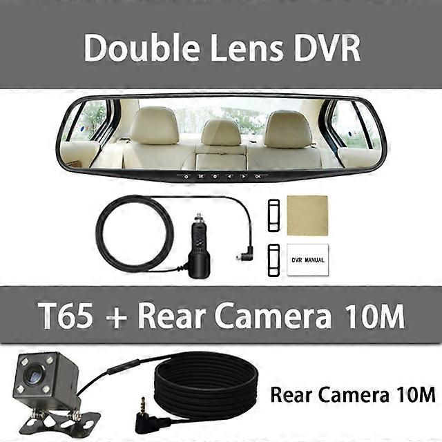 4.3 Inch Rear View Mirror Driving Recorder Full HD Screen Car DVR 1080P Resolution Dual Camera Recorder Parking Monitoring
