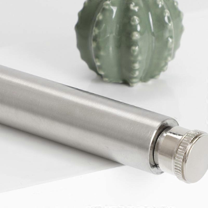 1pc, Hip Flask Polished Round Bottom Outdoor Small Hip Flask Stainless Steel Wine Tube Portable Tableware Drinking Utensils Mixing And Dining Utensils