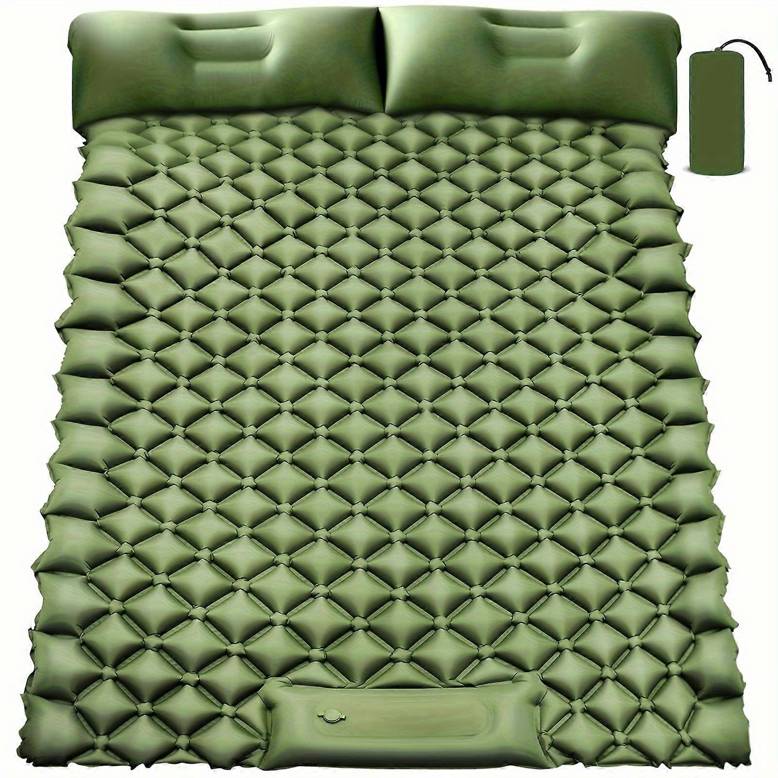 1pc Portable Double Inflatable Mat, Leisure Inflatable Sleeping Pad, For Tent Outdoor Camping