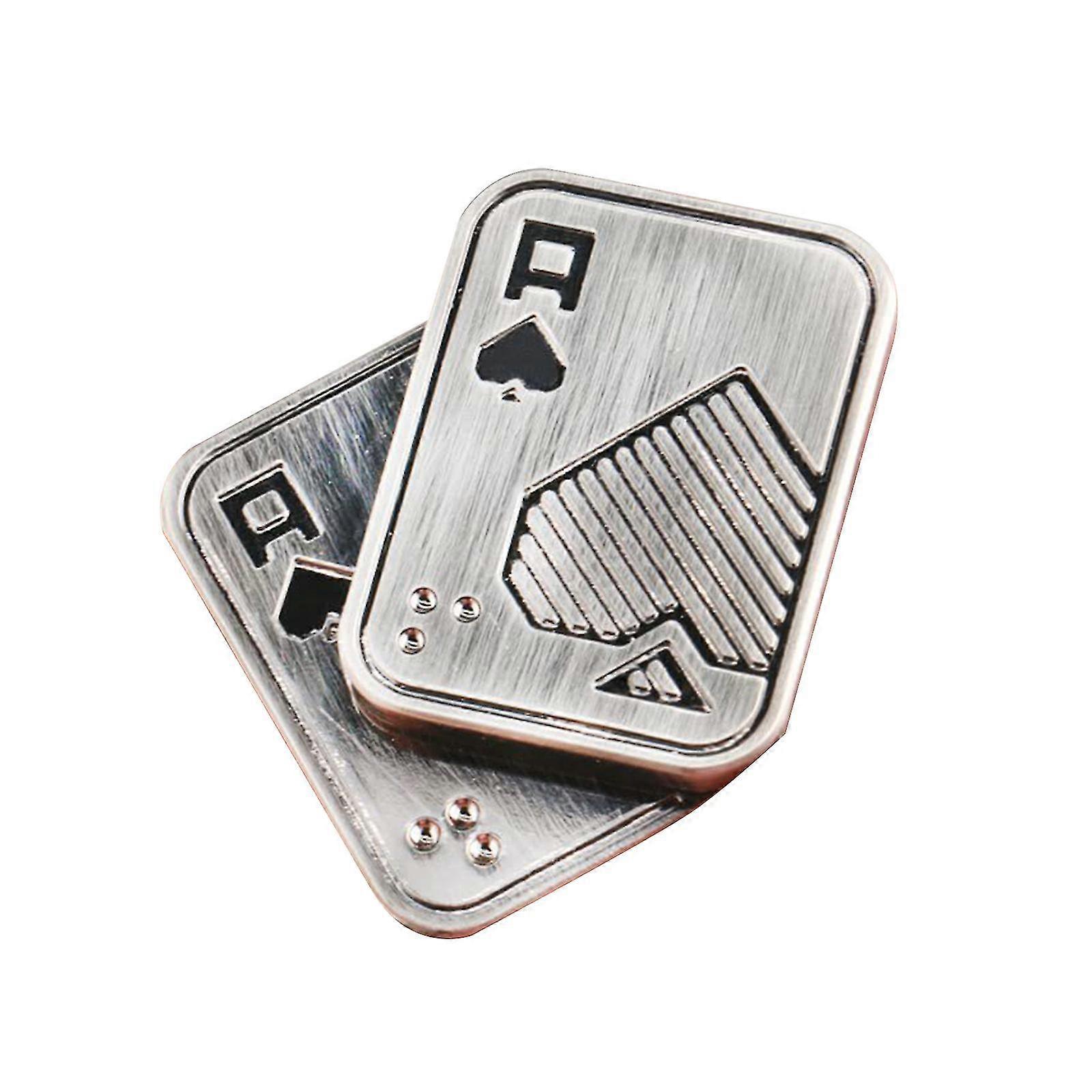Poker Push Card Custom Magnetic Toys Office Desk Decompress Metal Mini Funny Fidget Slider