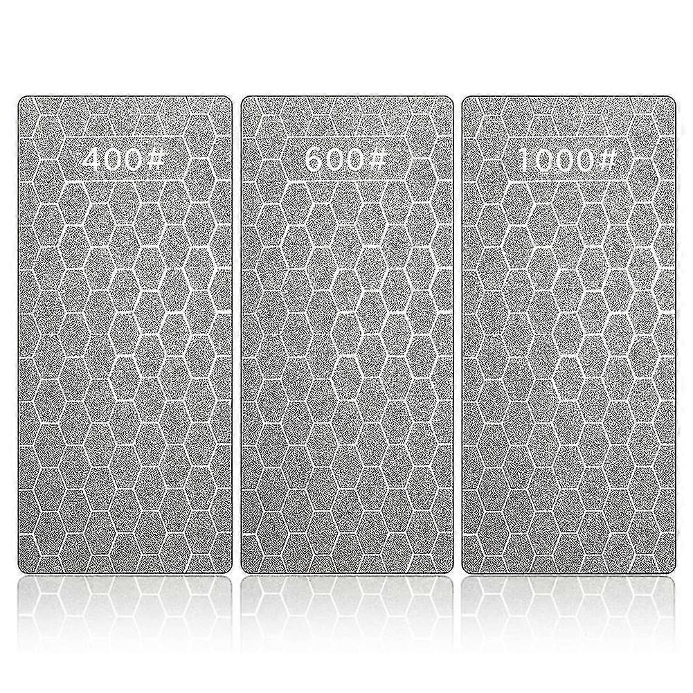 3pcs Diamond Sharpening Stone Set Diamond Plate Sharpening Stone Professional Bench Stone(400 , 600