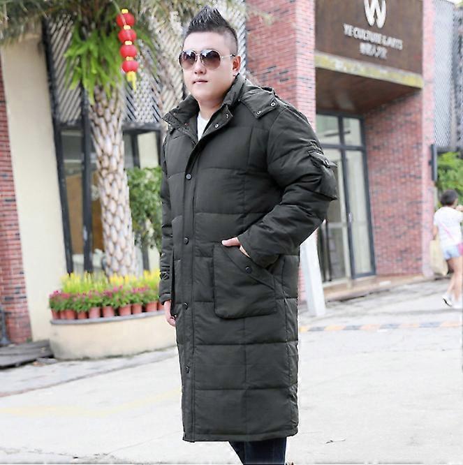 Long down jacket men's thickened over-the-knee winter jacket jacket plus fertilizer to increase down jacket men's large size