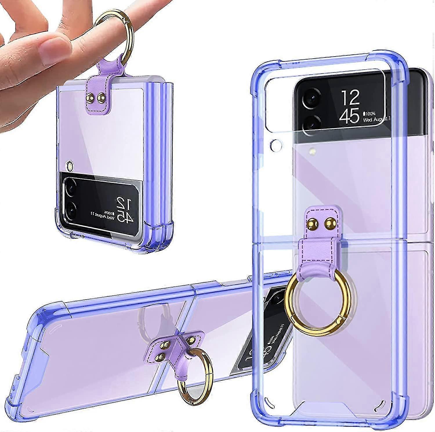 Clear Case Compatible With Samsung Galaxy Z Flip 3 With Ring
