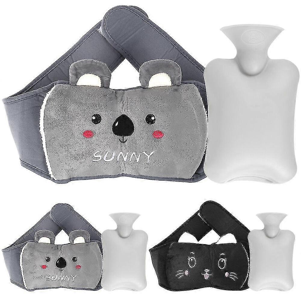 زجاجات الماء الساخن مع غطاء كبير 2 حزمة، المطاط الدافئ زجاجة الماء الساخن الحقيبة الخصر أفخم لينة، حقيبة الماء الساخن لتخفيف الألم للرقبة، الظهر، الكتف