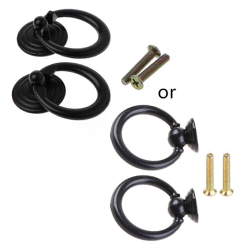 2 Pcs Cabinet Drawer Pulls Antique Cupboard Handle Vintage Ring Pulls Durable