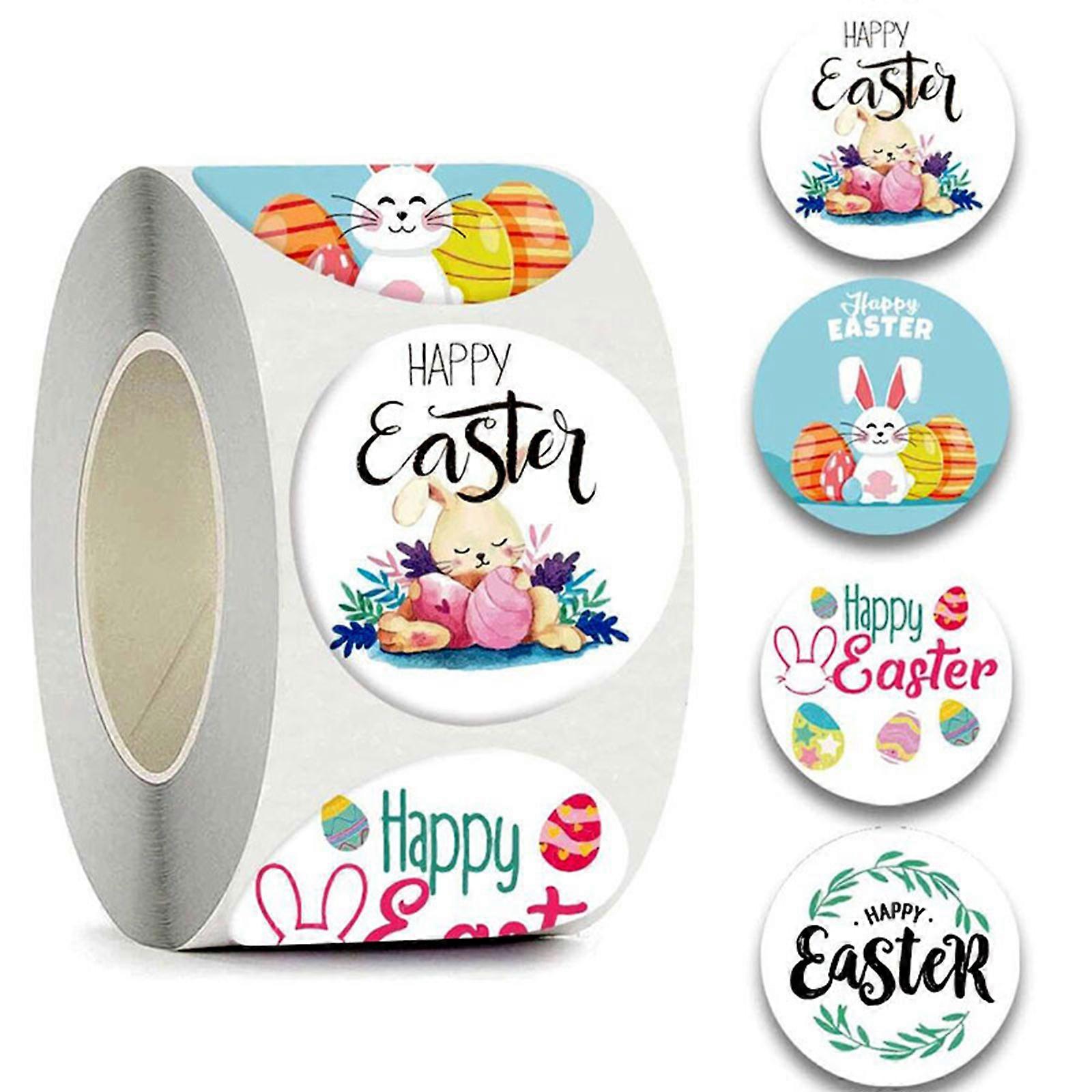 500 Pieces Easter Eggs Bunny Stickers Small Business Packaging Box Stickers
