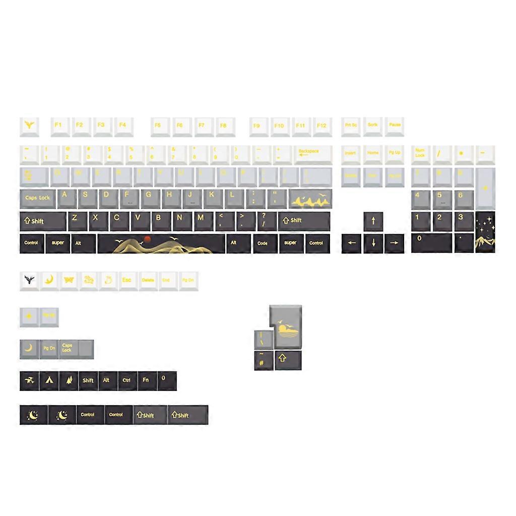 136 Keys DYE-SUB Keycap Cherry Profile Polar Day Keycaps ForMX Switch Keyboard