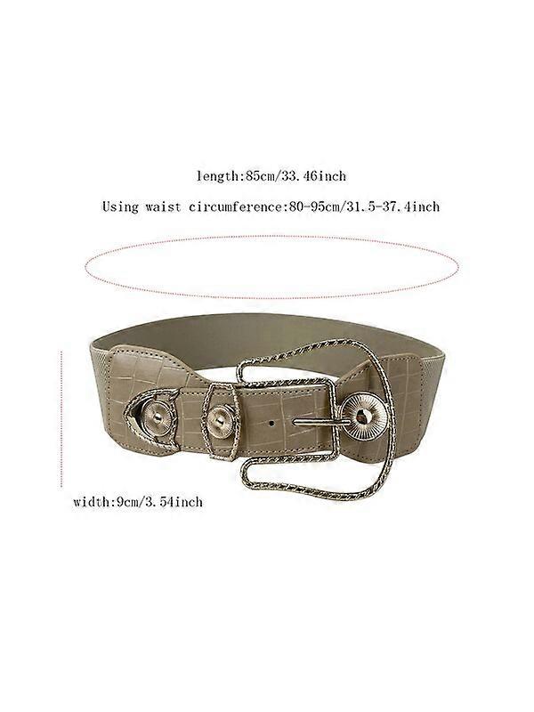 Women's Versatile Retro Fashion Atmosphere Wide Belt Overlay Uniforms Coat Dress Elastic Accessories Belt Waist CoverBelts