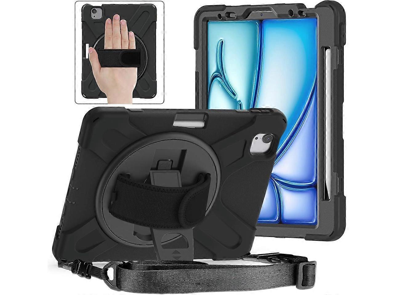 Case for iPad Air 11 inch 2024 M2, iPad Air 5 Air 4 10.9 inch 2022 2020, iPad Pro 11 Inch 2022 2021 2020 2018 Shockproof Cover with Pencil Holder Stan