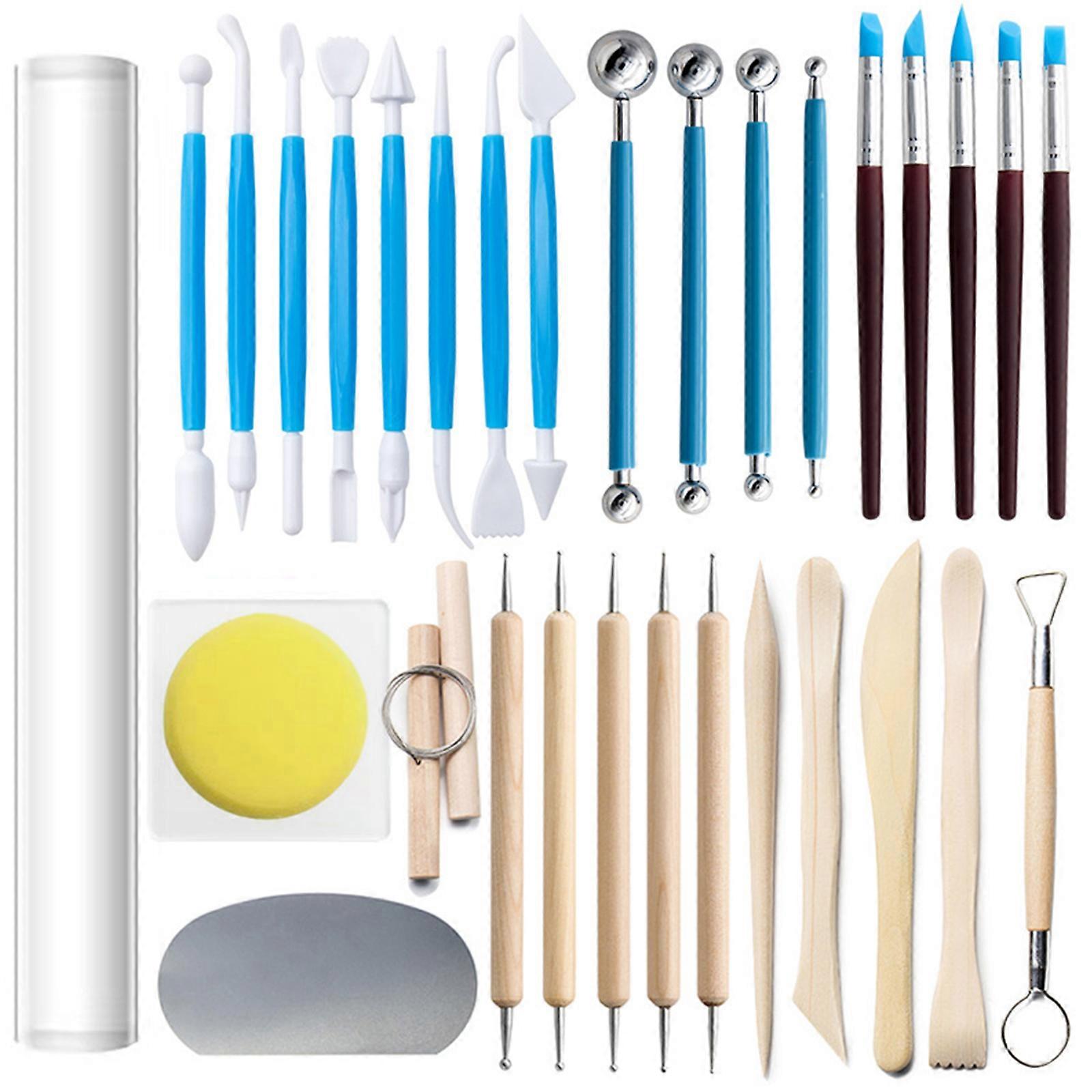 32pcs Tool Ball Stylus Dotting Tools Modeling Sculpting Carving Tools Set Rock Painting Kit for Beginners