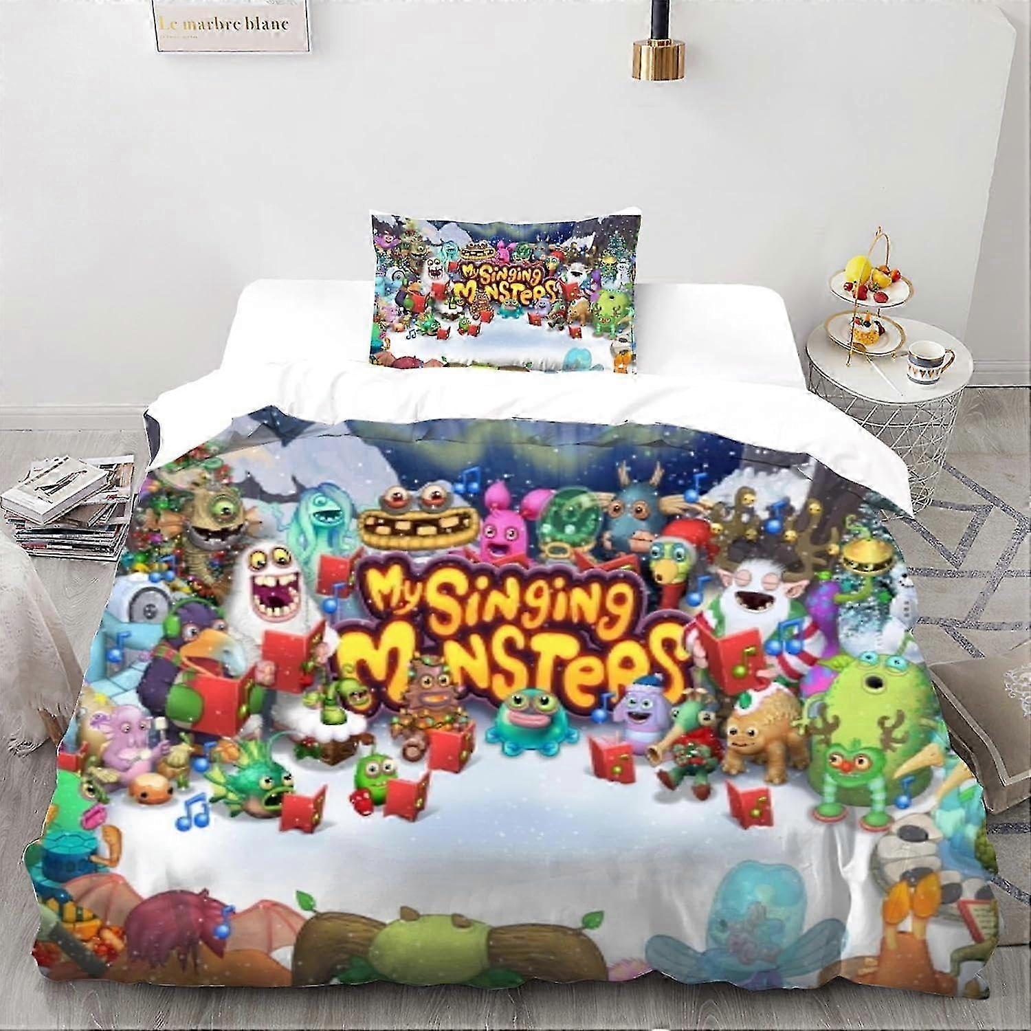 J813 Bed Sheets 3D Mr. Bean Comforter Cover Set boys Print Bedding set Soft Microfiber Quilt Cover set with Zipper Closure Bed Sheets BBA813