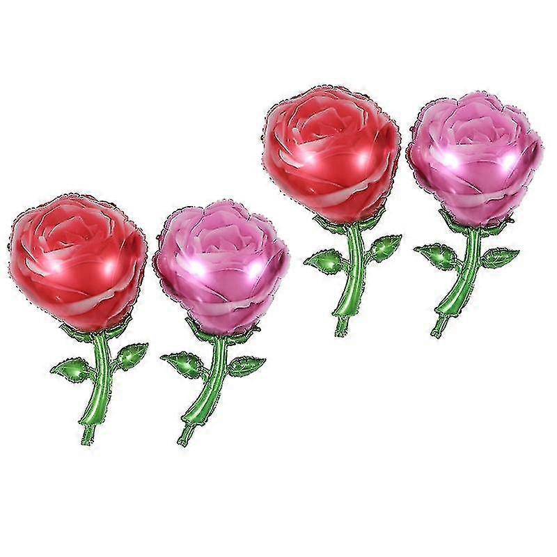4pcs Rose Foil Balloon