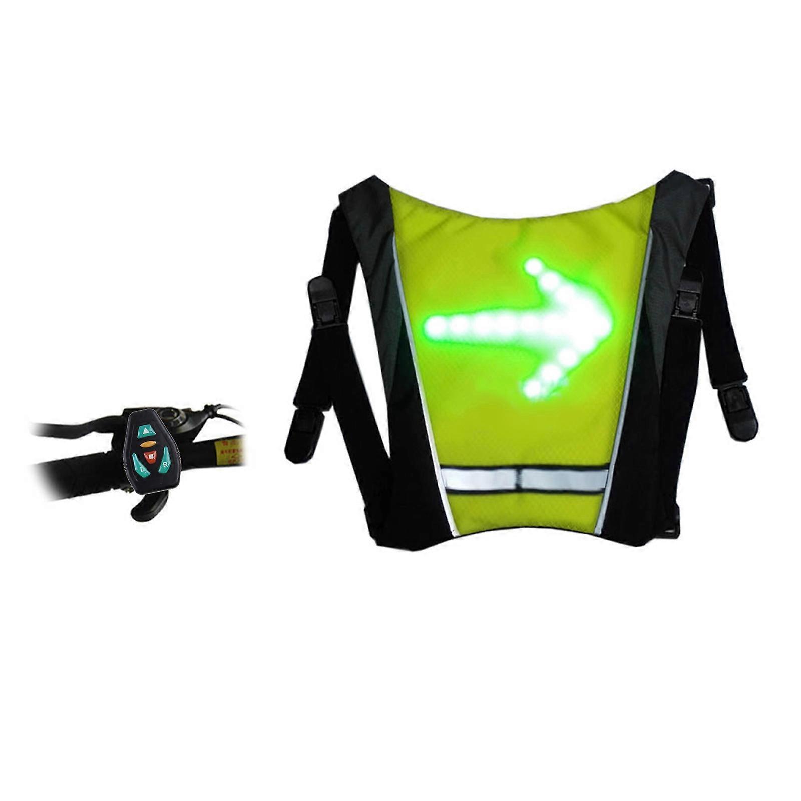 Reflective Vest Remote Control Turning Lights Rechargeable Safety Warning Light