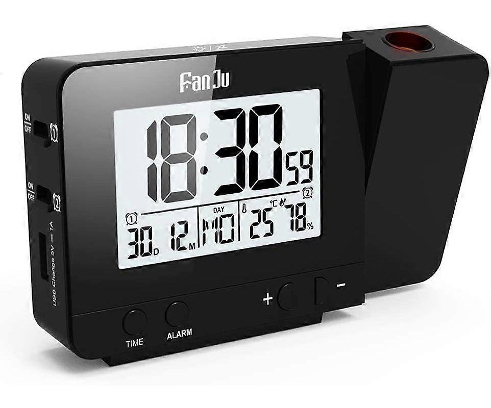 Infactory Radio Projection Alarm Clock: Projection Radio Alarm Clock, Thermo/HygrometerAlarm Clock With Projection)