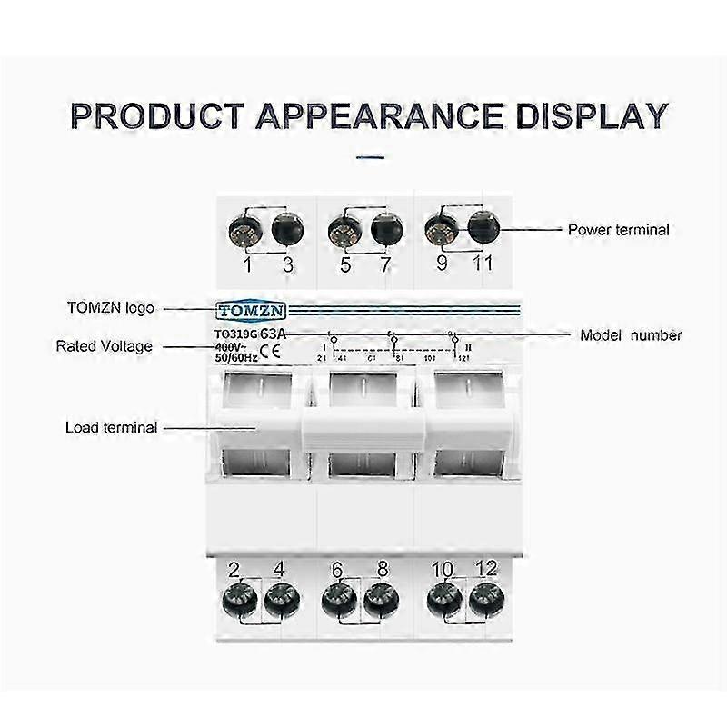 To319g 3p 63a Dual Power Manual Transfer Isolerende Schakelaar Interlock Circuit Breaker