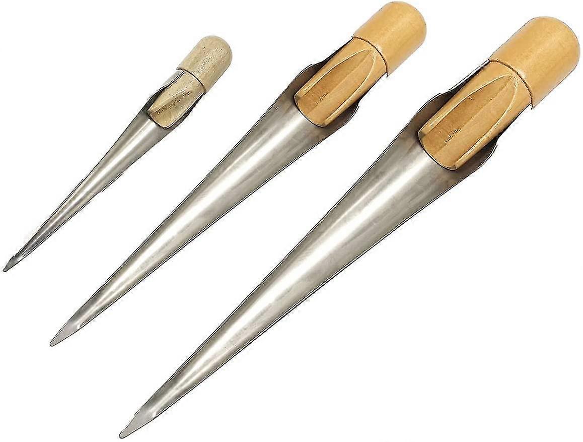 Marine Rope Splicing Spike Fid With Wood Handle, Swedish Style, 304 Stainless Steel For Line Wire Diameter (medium: 1/2 To 1 Inche)-MXBC