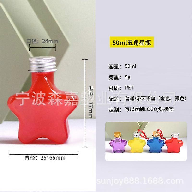 10pcs Empty Refillable Wish Bottle Decorative Hanging Colored Bottle Creative Star Shaped DIY Bottle