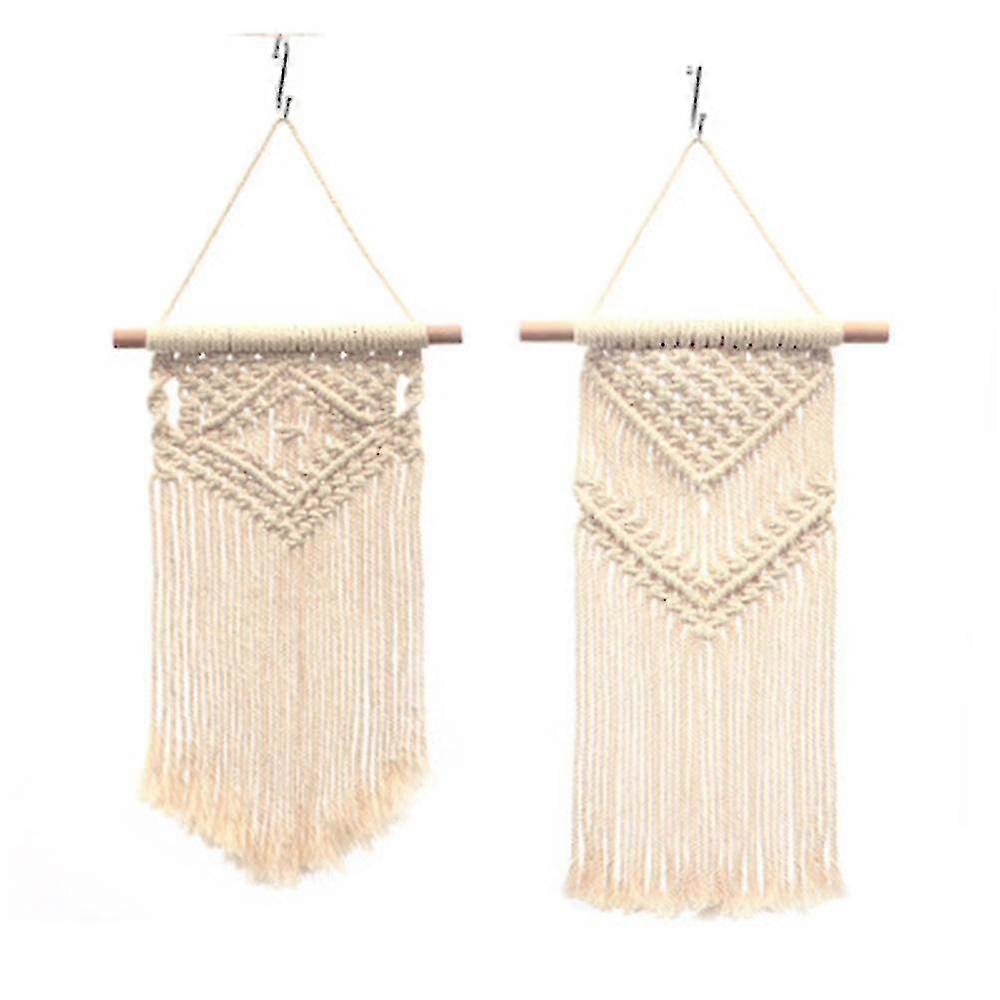 2 Pcs Wall Decor Woven Wall Art Macrame Tapestry Home Decoration