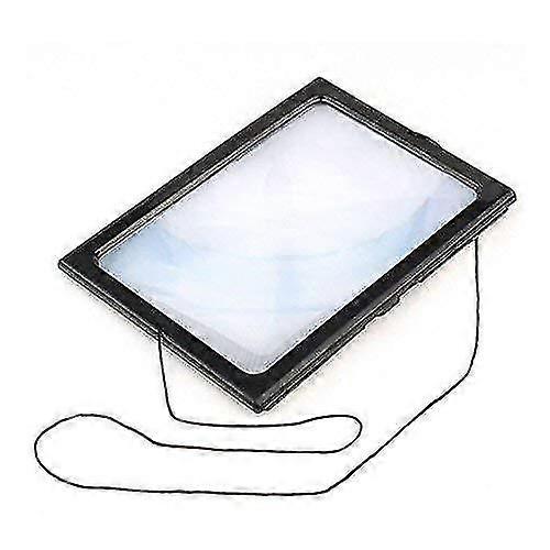 3x Full Page Magnifier Hanging Folding Loupe 4 Led Light Illuminated Hands Free Magnifying Glass Table Desktop Rectangular