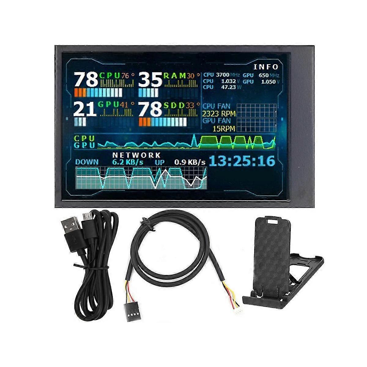 3.5 Inch Ips Lcd Monitor Display Mini Capacitive Screen For Aida64 Usb Computer Monitor Usb Lcd Display Pc Case Linux
